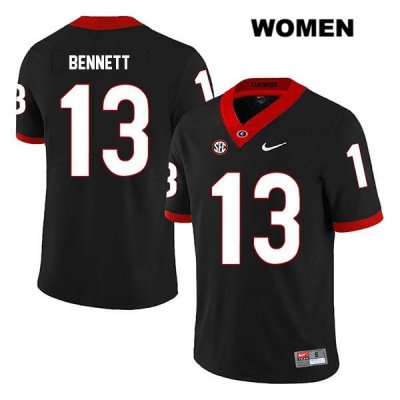 Women's Georgia Bulldogs NCAA #13 Stetson Bennett Nike Stitched Black Legend Authentic College Football Jersey UEI6754QZ